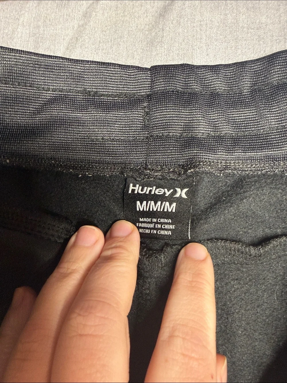 Hurley Men's Black Athletic Jogger Pants with Drawstring Waist